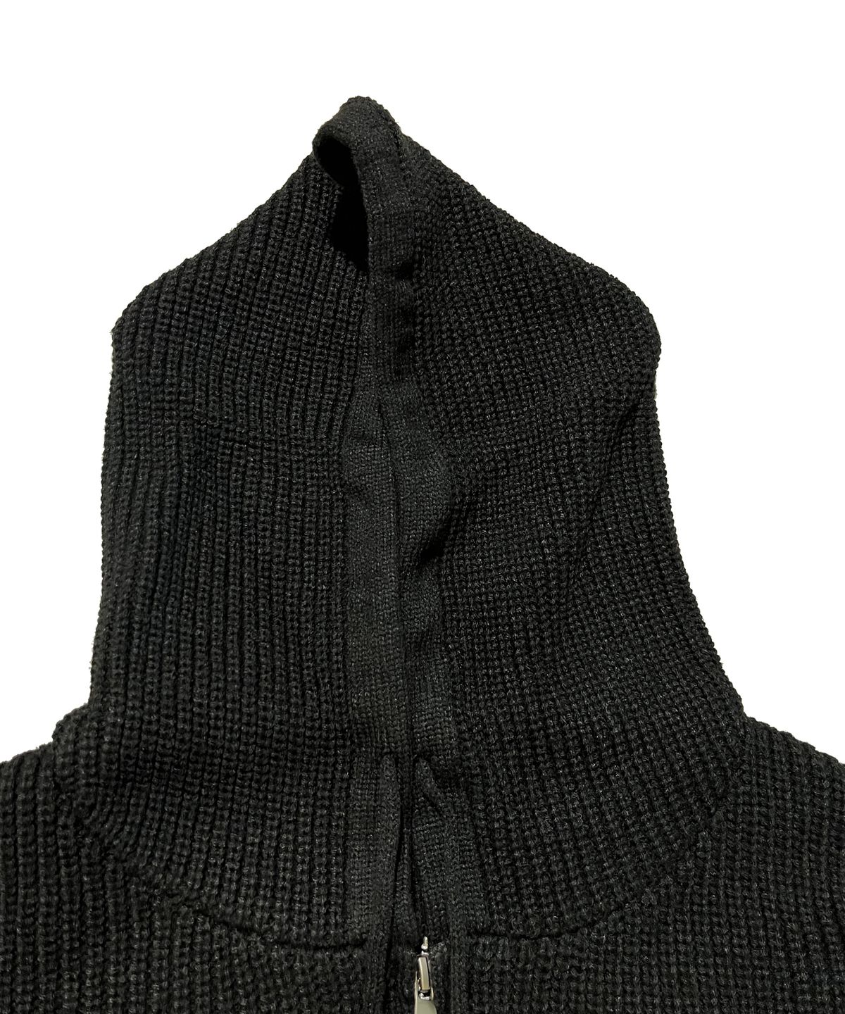 스케이터락(SK8ER ROCK) Patchwork Heavy Knit Hood Zip-Up ((black))