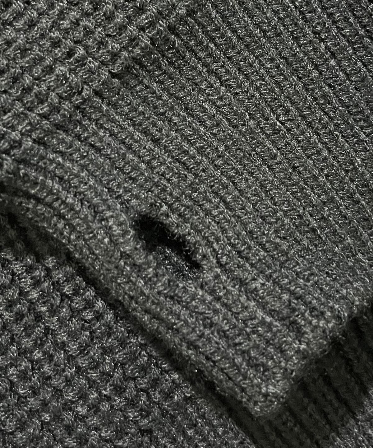 스케이터락(SK8ER ROCK) Patchwork Heavy Knit Hood Zip-Up ((black))