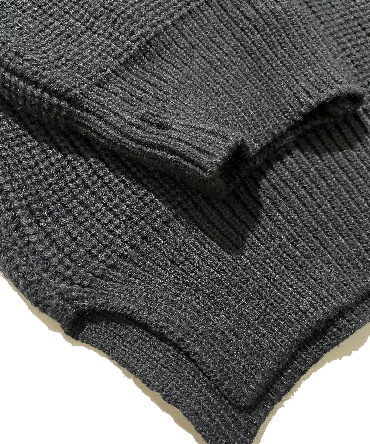 스케이터락(SK8ER ROCK) Patchwork Heavy Knit Hood Zip-Up ((black))