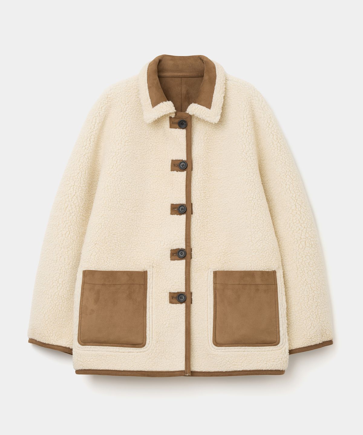 유니폼브릿지(UNIFORM BRIDGE) reversible shearling coat brown