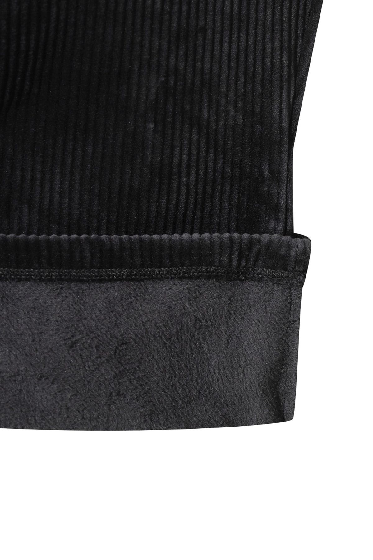 왁(WAAC) Women Ribbed Minky Fleece Pullover WWTBW25705BKX