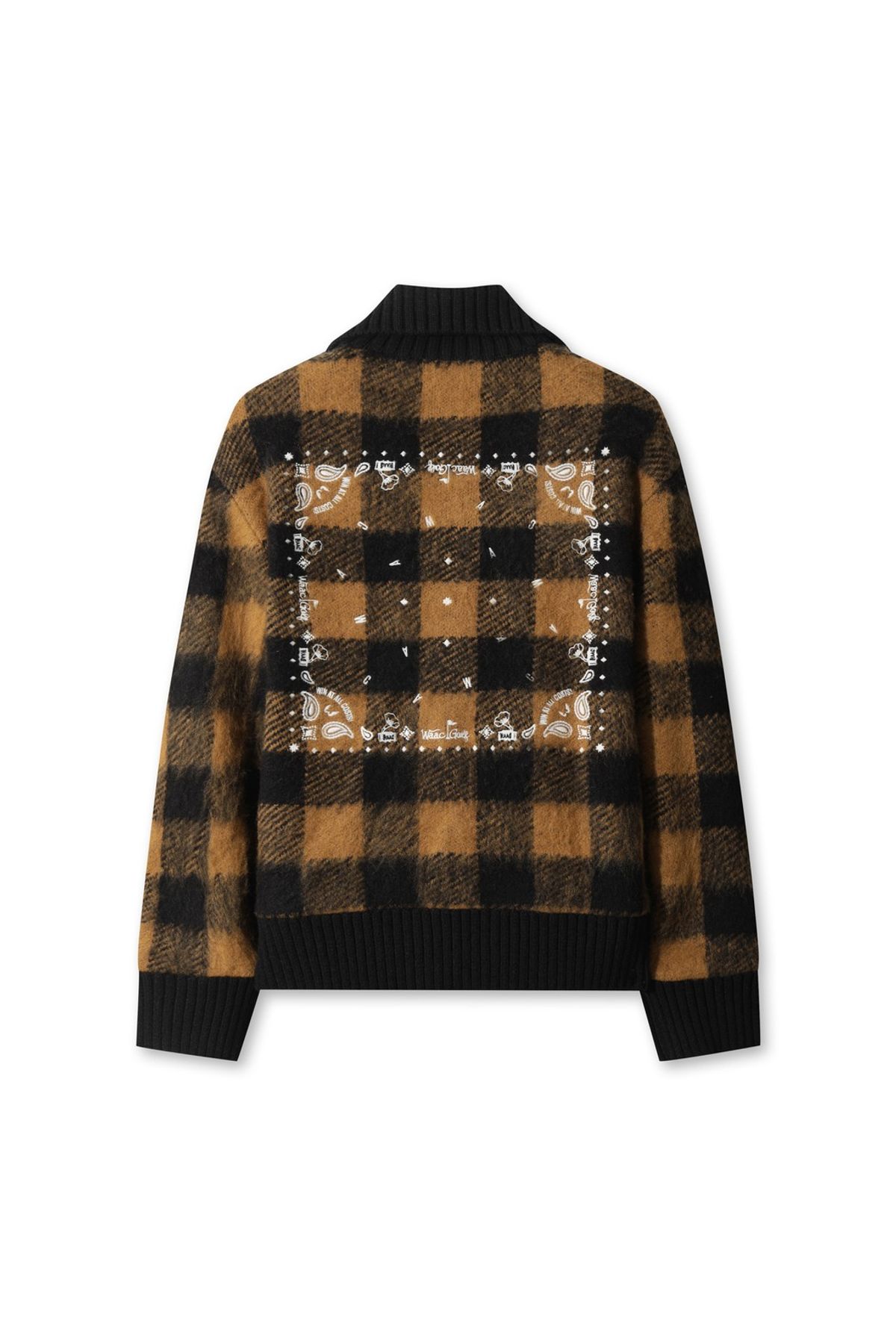 왁(WAAC) Women Tartan Check Knit Blouson Jacket WWWAW25712BRL