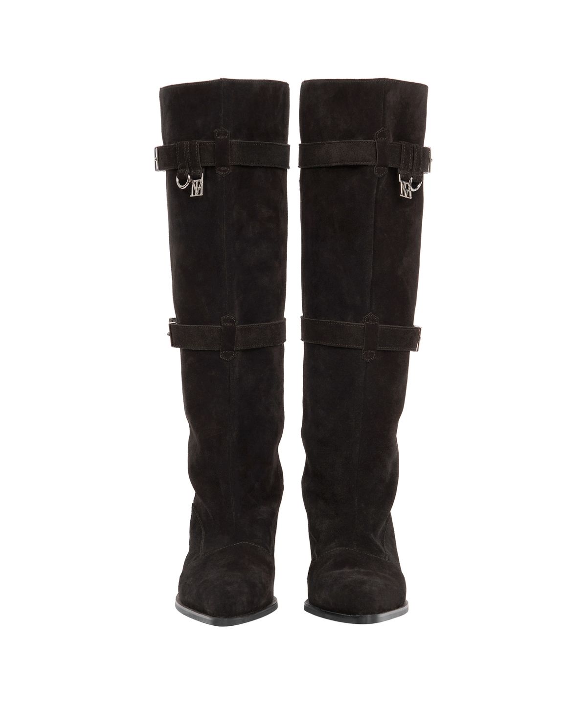 트리밍버드(TREEMINGBIRD) Suede Slouch Belted Long Boots [ Brown ]