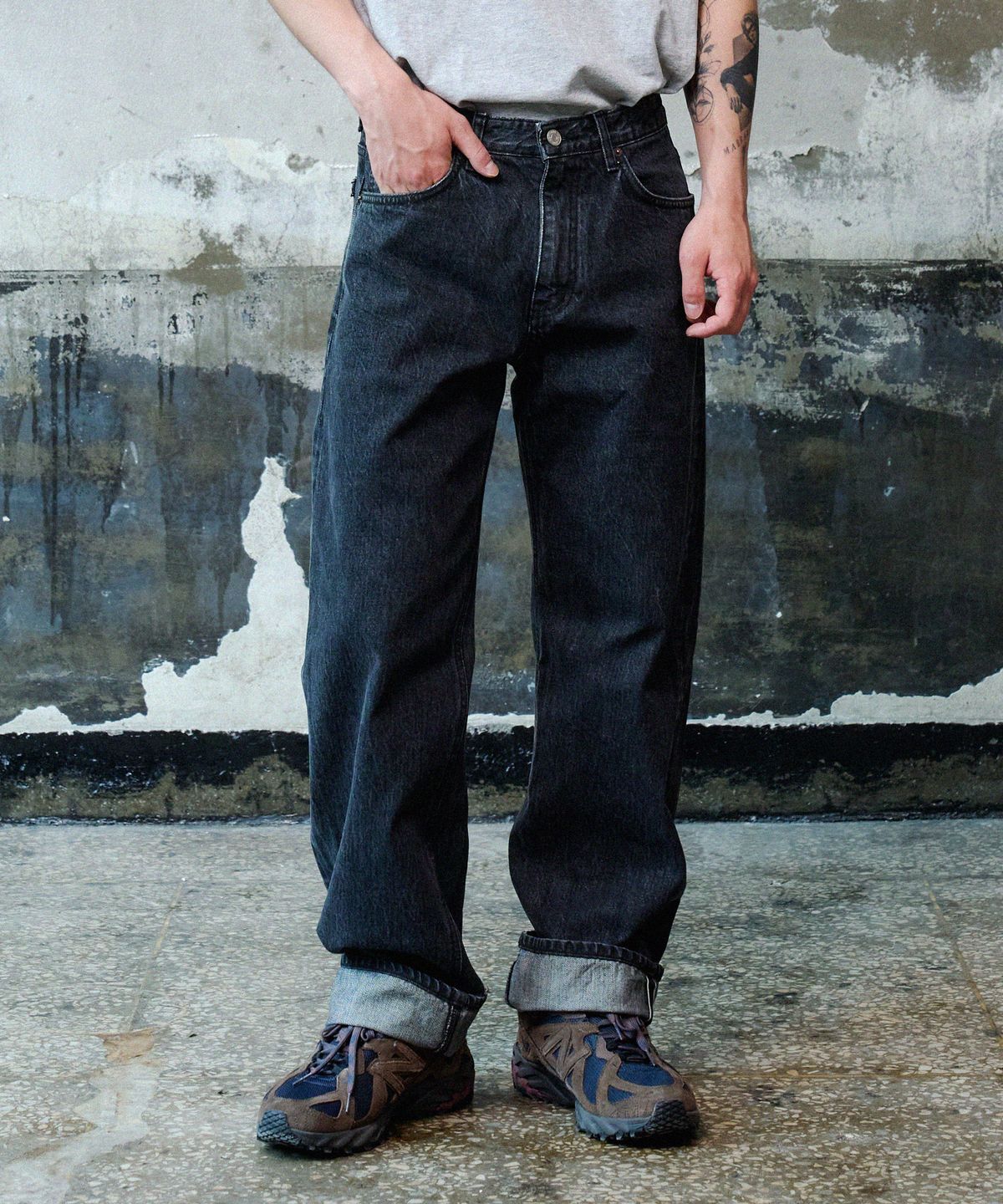 덴메이드(DENMADE) DEN1051 Selvedge Wide Fit (90s Retro Black)