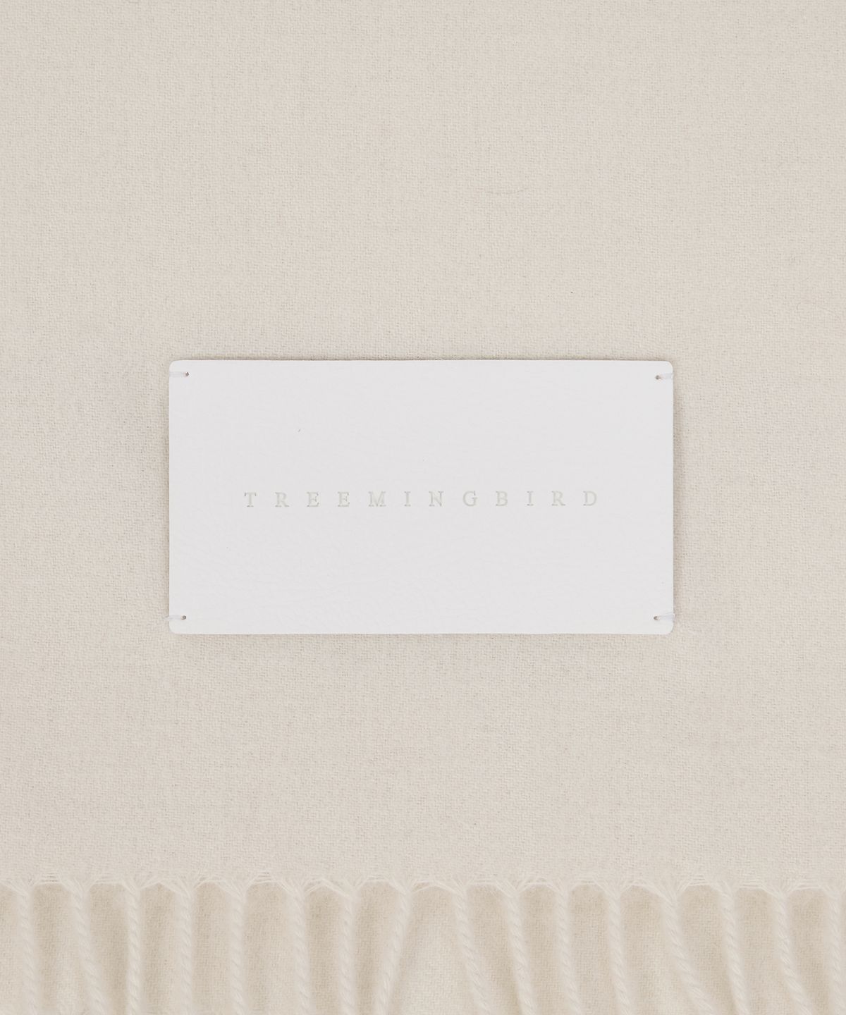 트리밍버드(TREEMINGBIRD) Fringed Cashmere Muffler [ Ivory ]