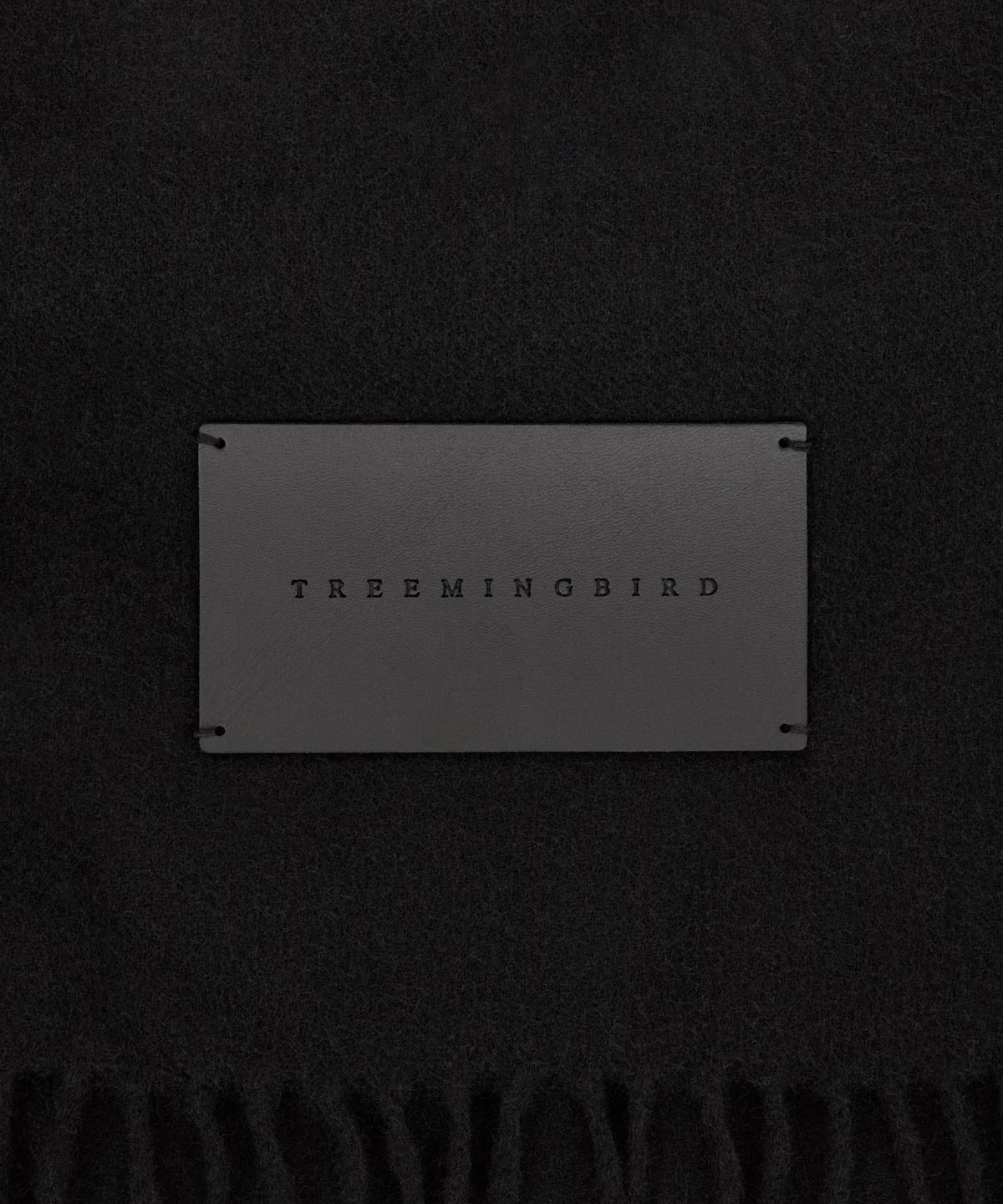 트리밍버드(TREEMINGBIRD) Fringed Cashmere Muffler [ Black ]