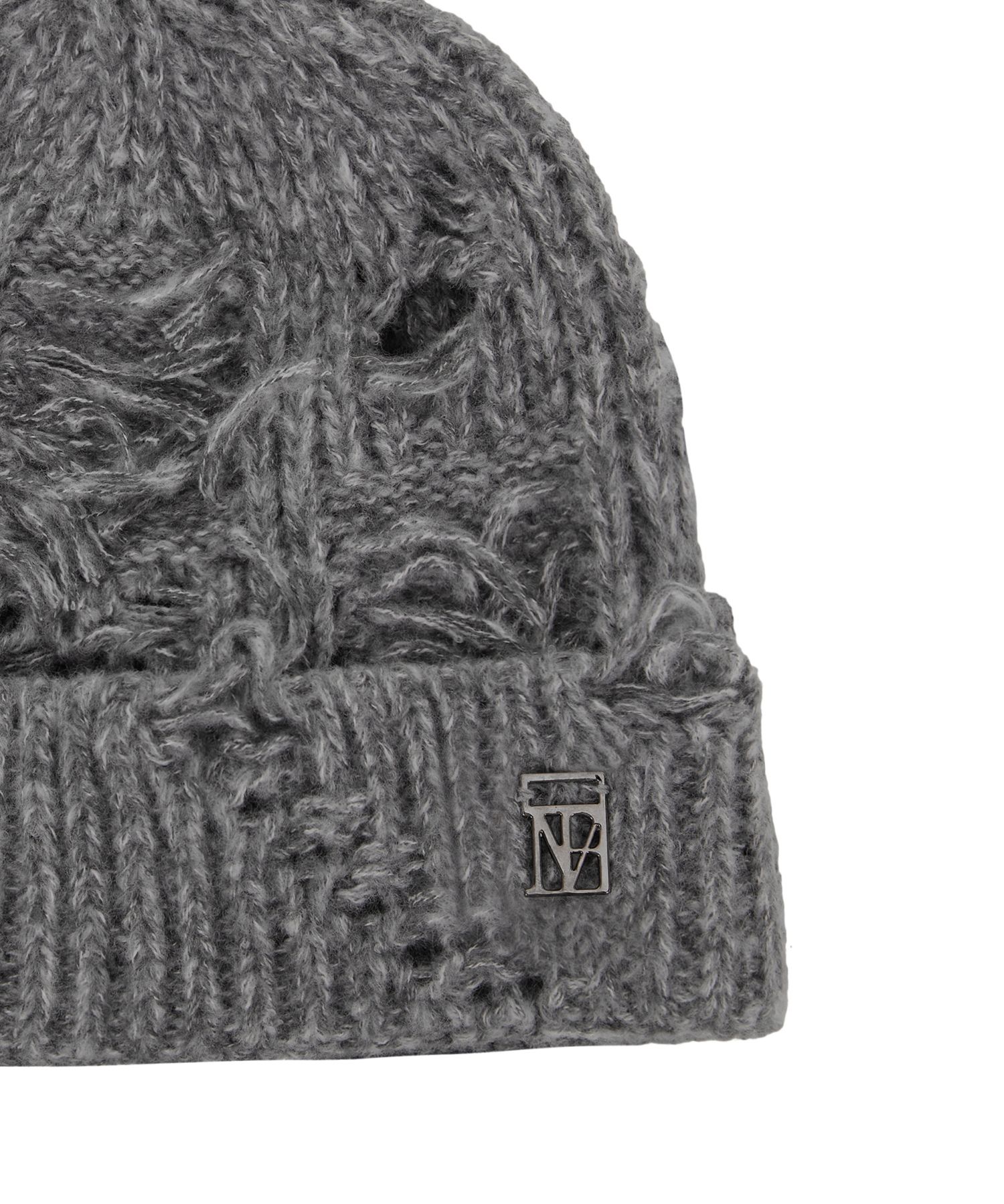 MUSINSA公式 | TREEMINGBIRD Distressed Knit Beanie [ Gray ]