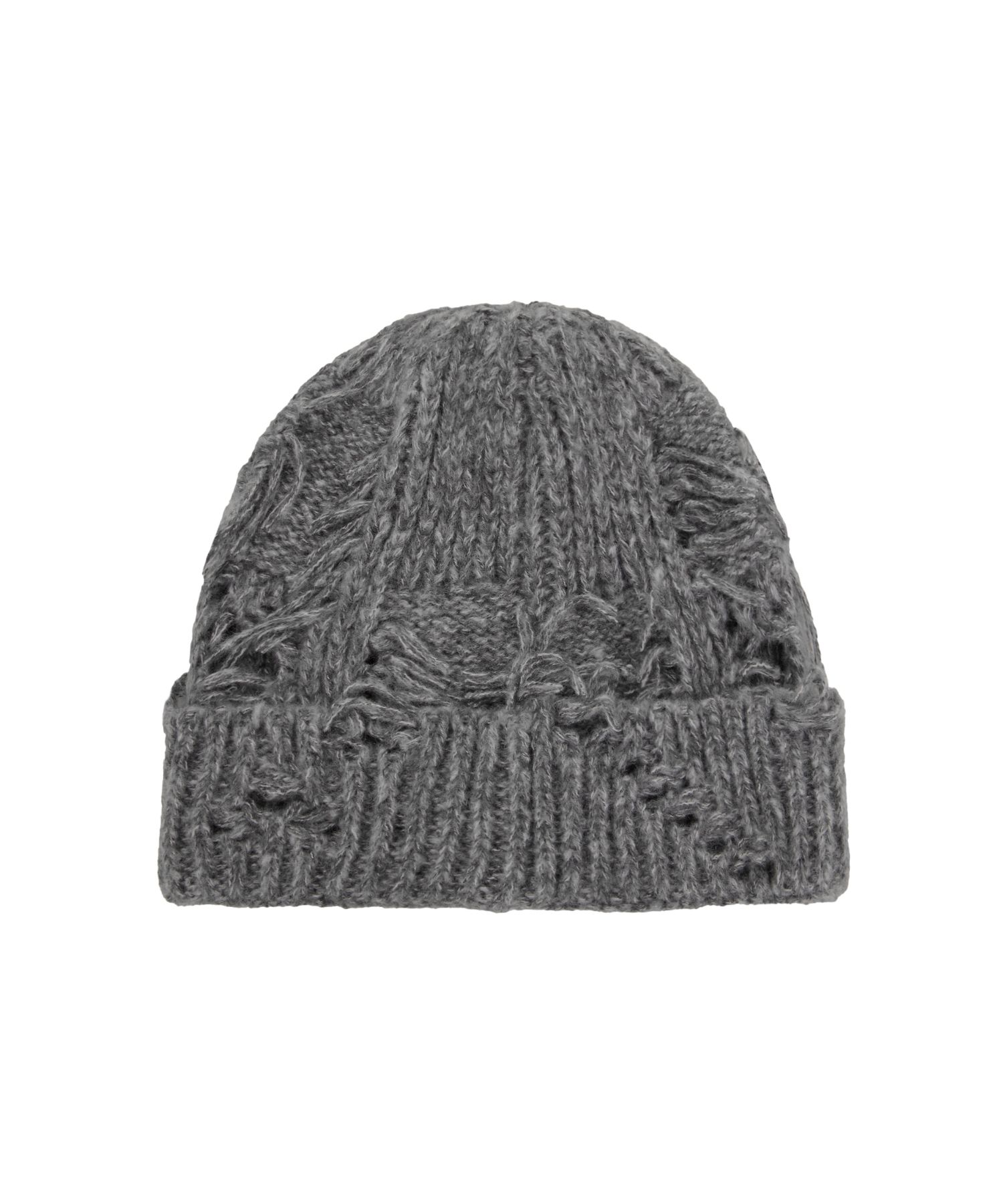 MUSINSA公式 | TREEMINGBIRD Distressed Knit Beanie [ Gray ]