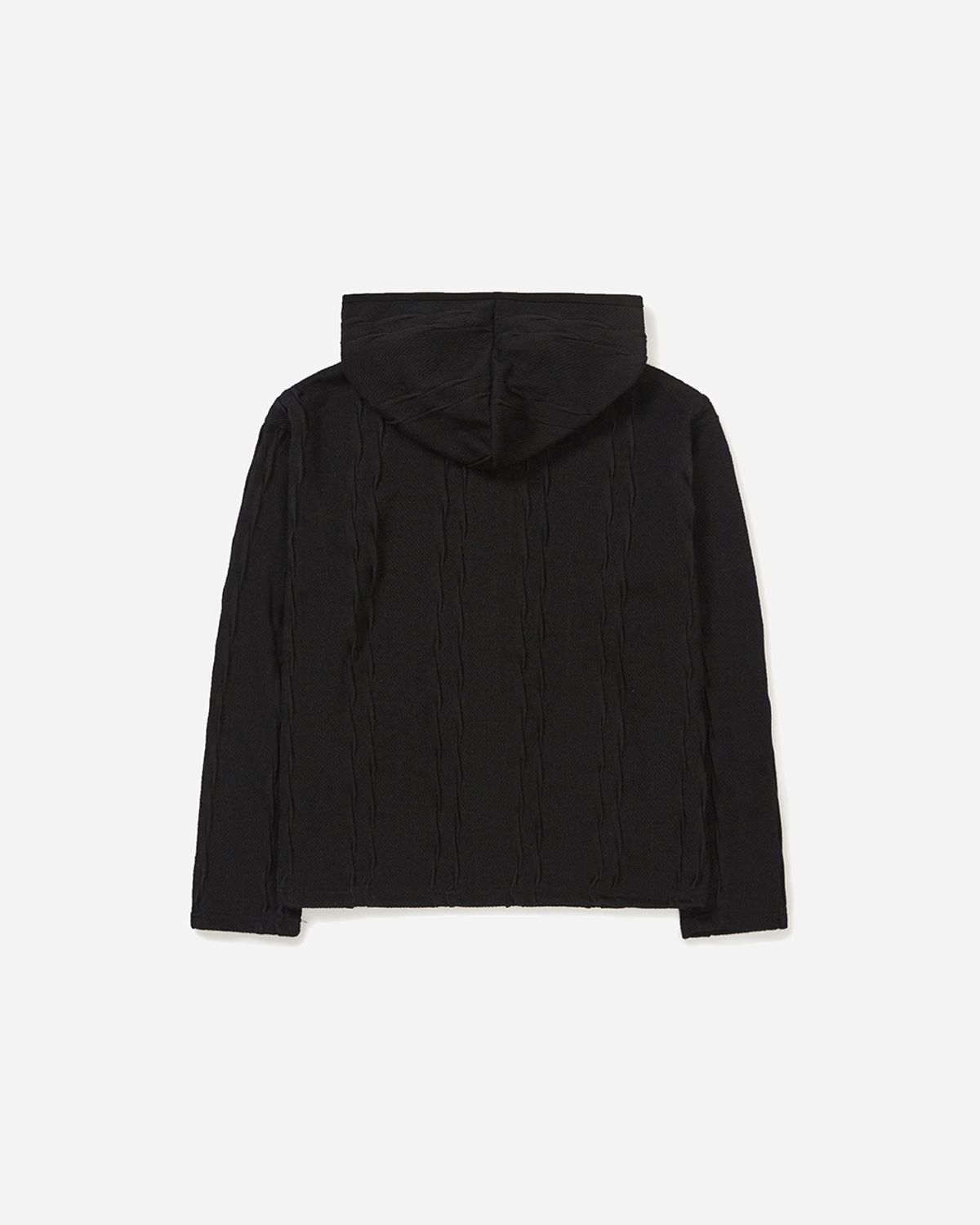 사일런트실러블(SILENTSYLLABLE) Pleats hooded zip-up / Black