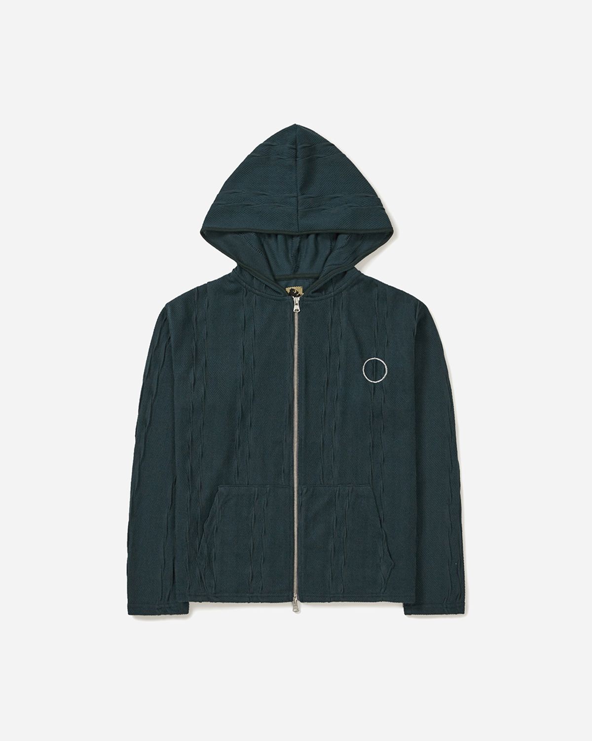 사일런트실러블(SILENTSYLLABLE) Pleats hooded zip-up / Green