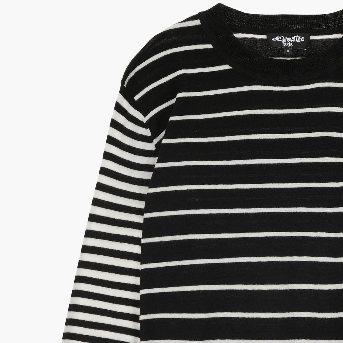 데바스테(DEVASTEE) 스트라이프 데비 니트 탑 BLACK STRIPE (S5FWKT003)