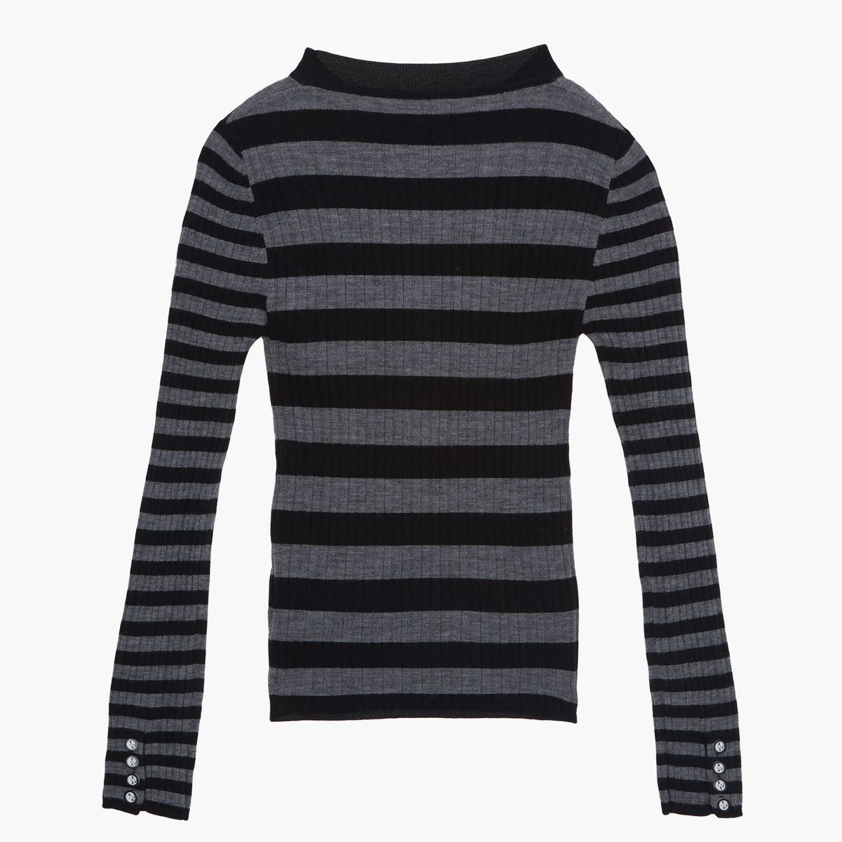 데바스테(DEVASTEE) 스트라이프 립 니트 탑 BLACK STRIPE (S5FWKT007)