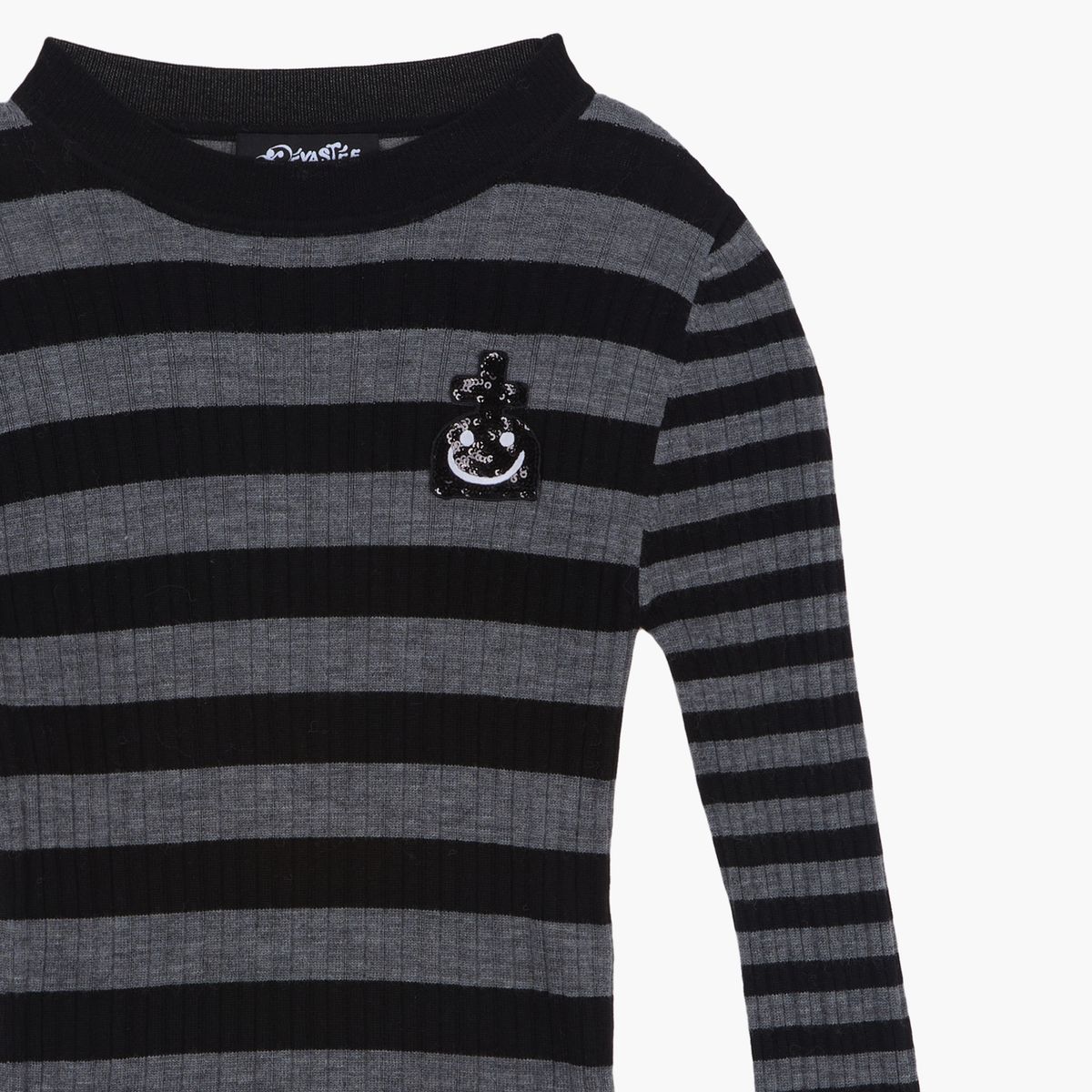 데바스테(DEVASTEE) 스트라이프 립 니트 탑 BLACK STRIPE (S5FWKT007)