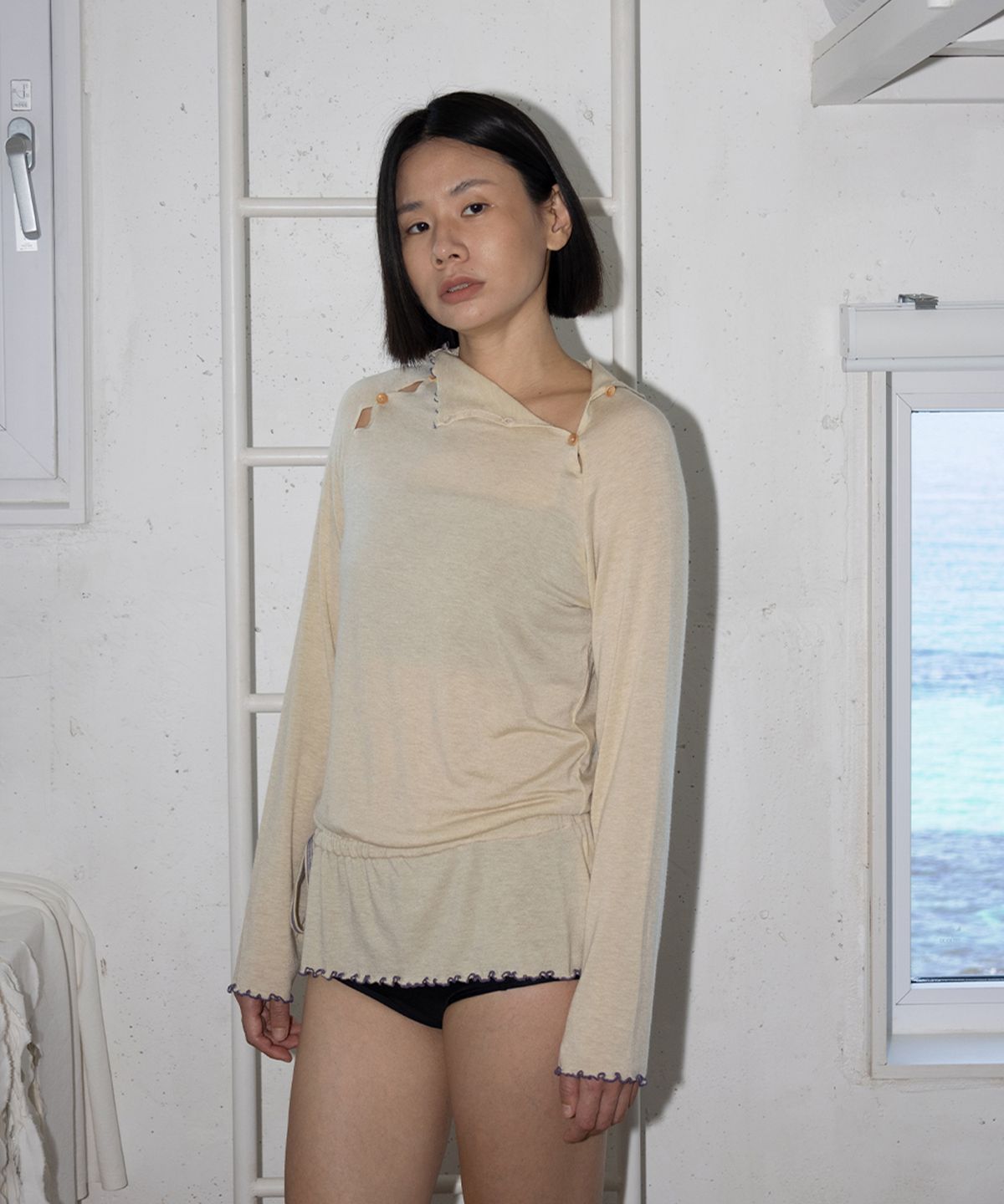사파리 술라 익스플로어(SAFARI SULA EXPLORE) 레글런 스트랩 저지 인 옐로우 아이보리