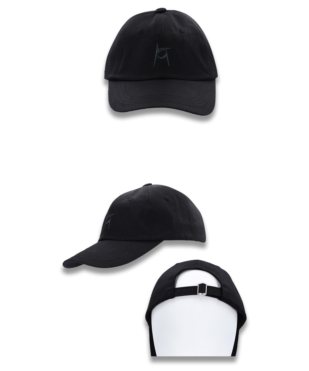 레큘리(RECULER) Signature logo ball cap black