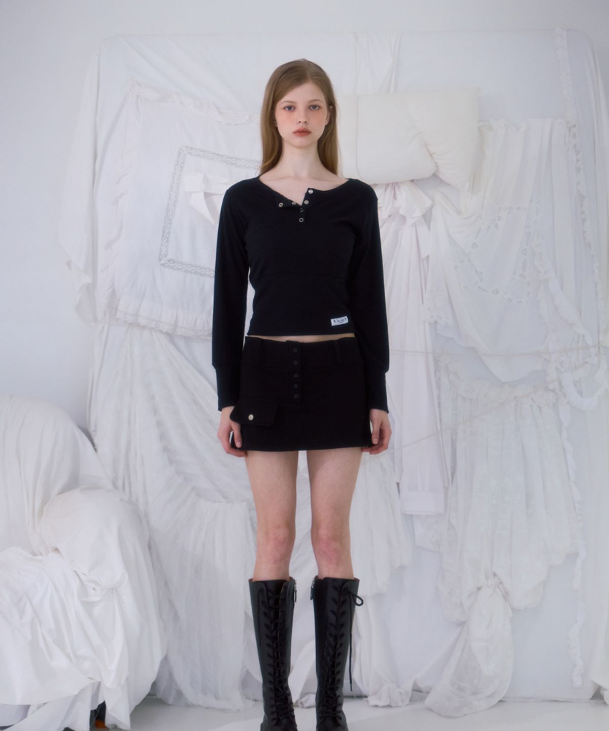 로제프란츠(ROSEFRANTZ) Pocket Mini Skirt [Black]
