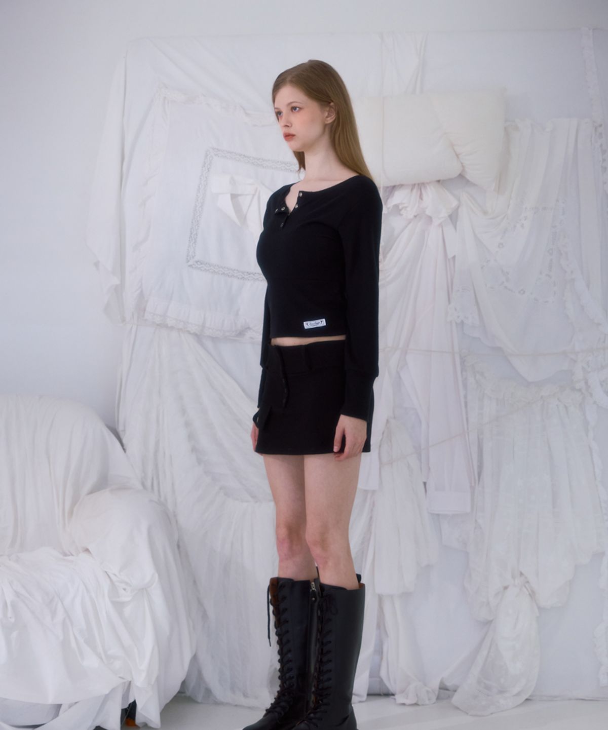 로제프란츠(ROSEFRANTZ) Pocket Mini Skirt [Black]