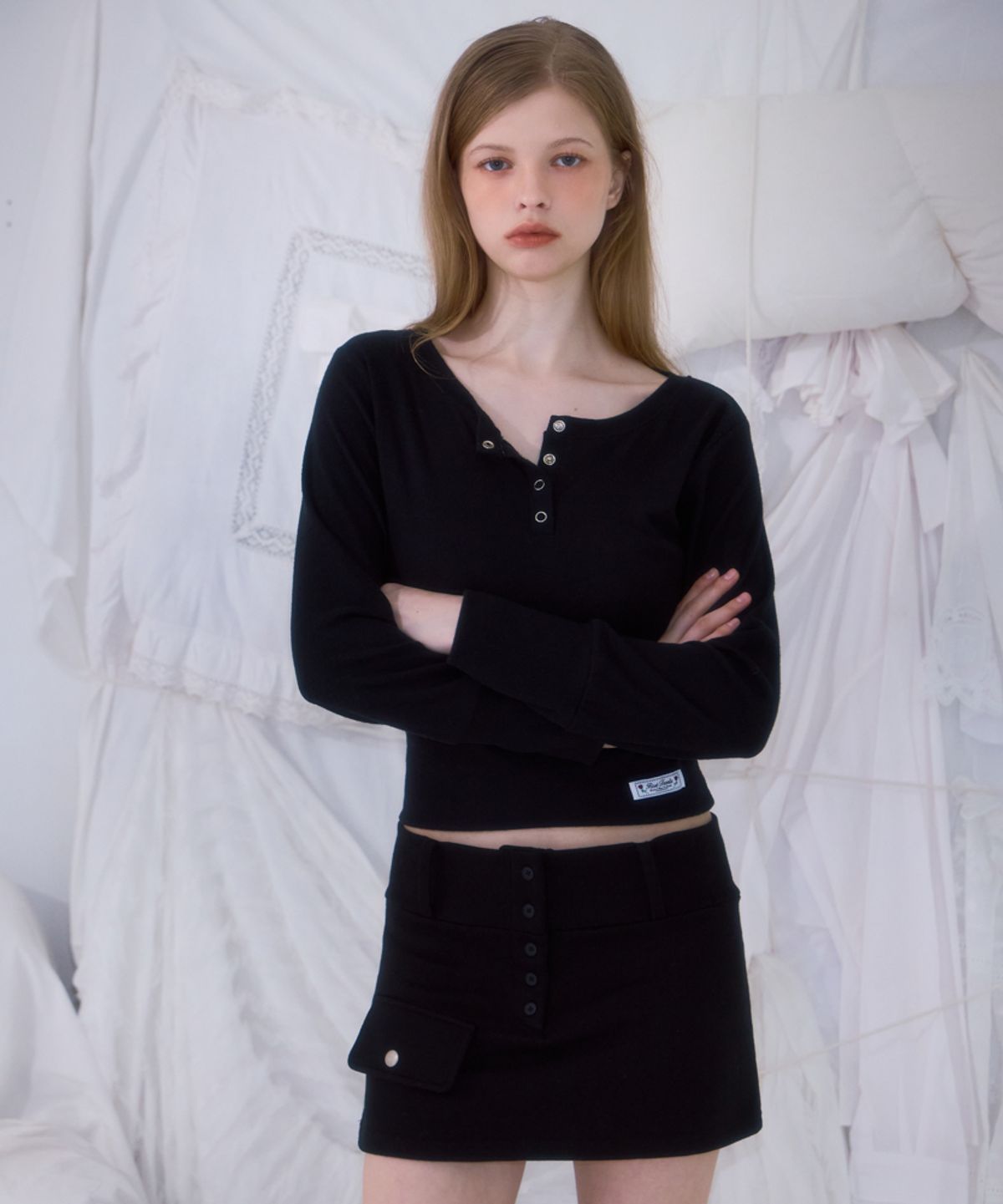 로제프란츠(ROSEFRANTZ) Pocket Mini Skirt [Black]
