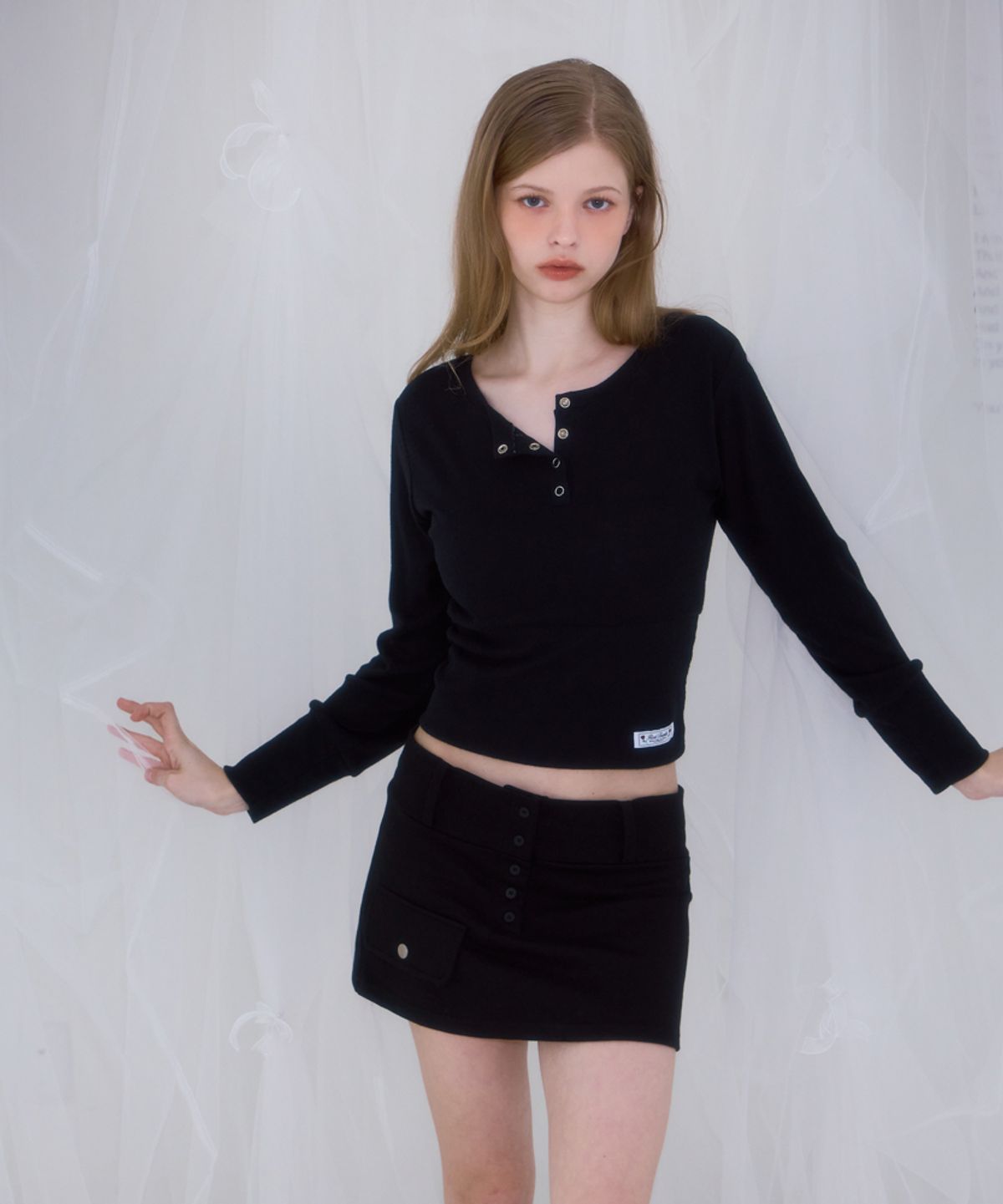 로제프란츠(ROSEFRANTZ) Pocket Mini Skirt [Black]