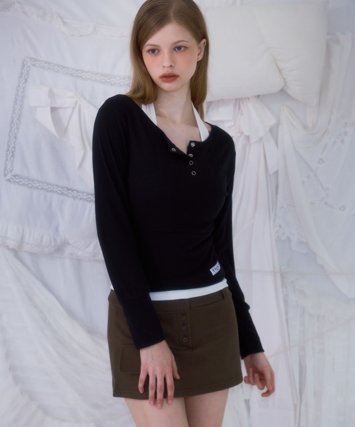 로제프란츠(ROSEFRANTZ) Pocket Mini Skirt [Khaki]