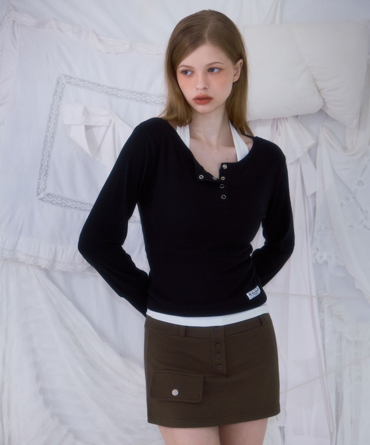 로제프란츠(ROSEFRANTZ) Pocket Mini Skirt [Khaki]