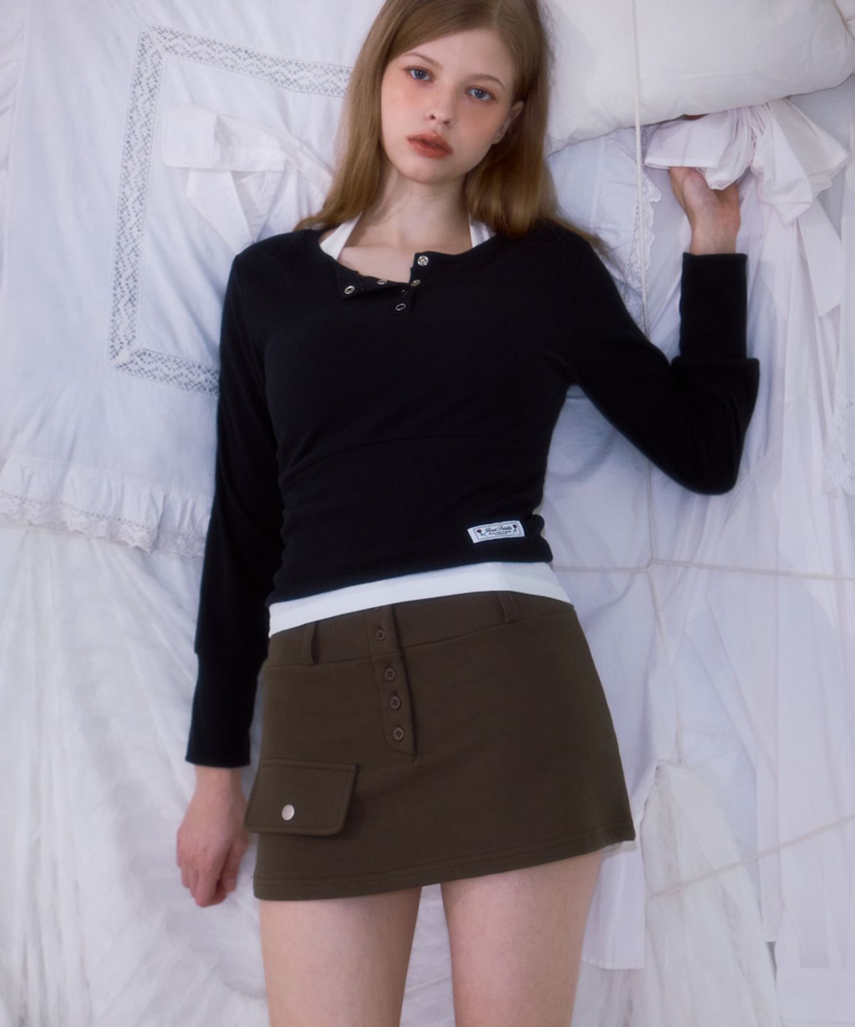 로제프란츠(ROSEFRANTZ) Pocket Mini Skirt [Khaki]