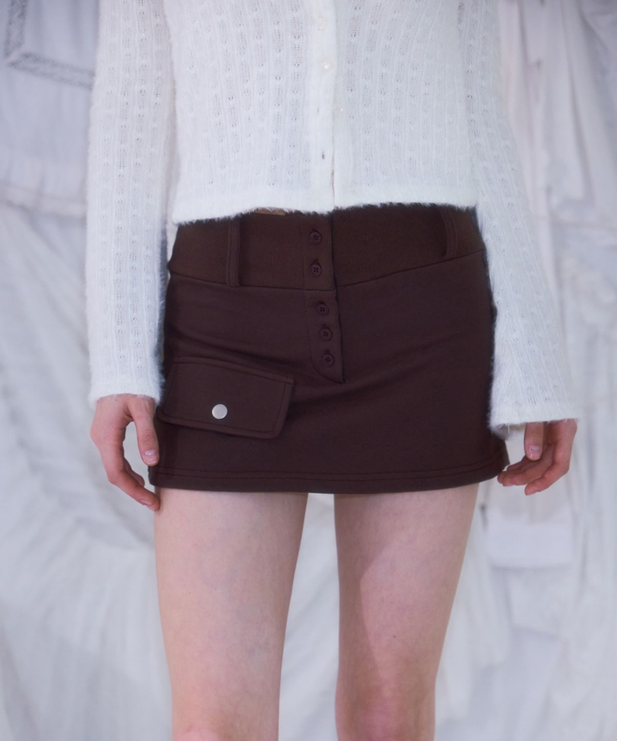 로제프란츠(ROSEFRANTZ) Pocket Mini Skirt [Brown]