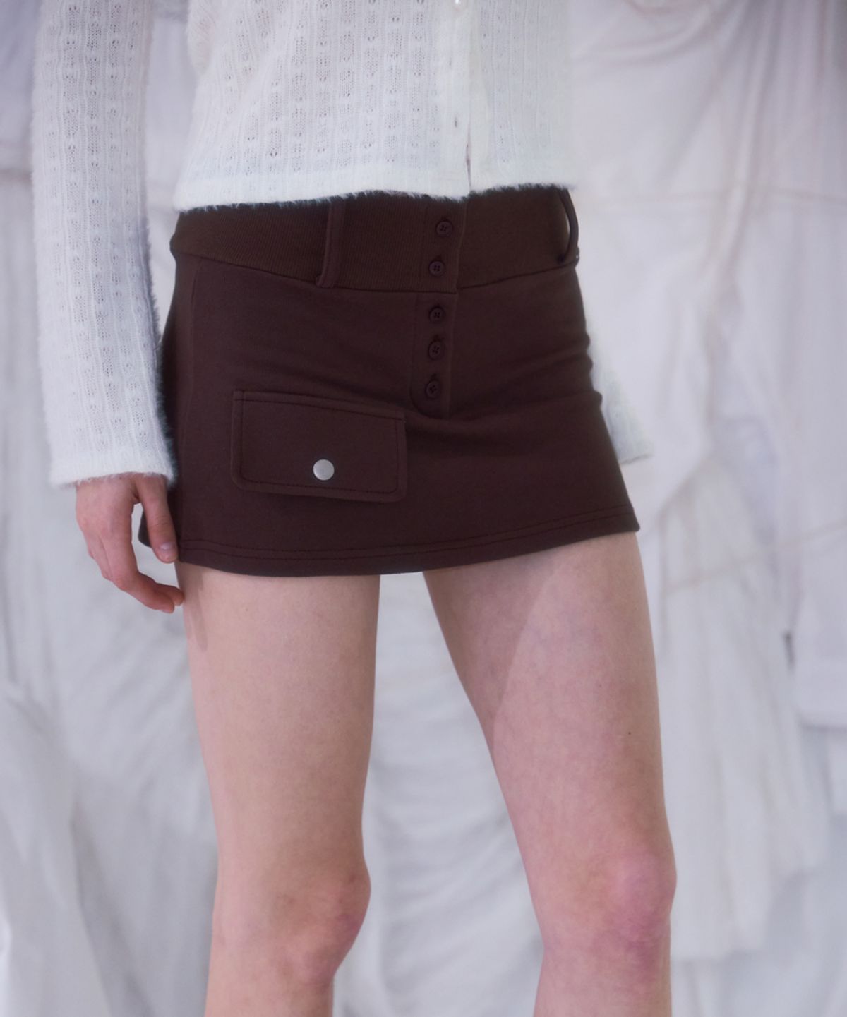 로제프란츠(ROSEFRANTZ) Pocket Mini Skirt [Brown]