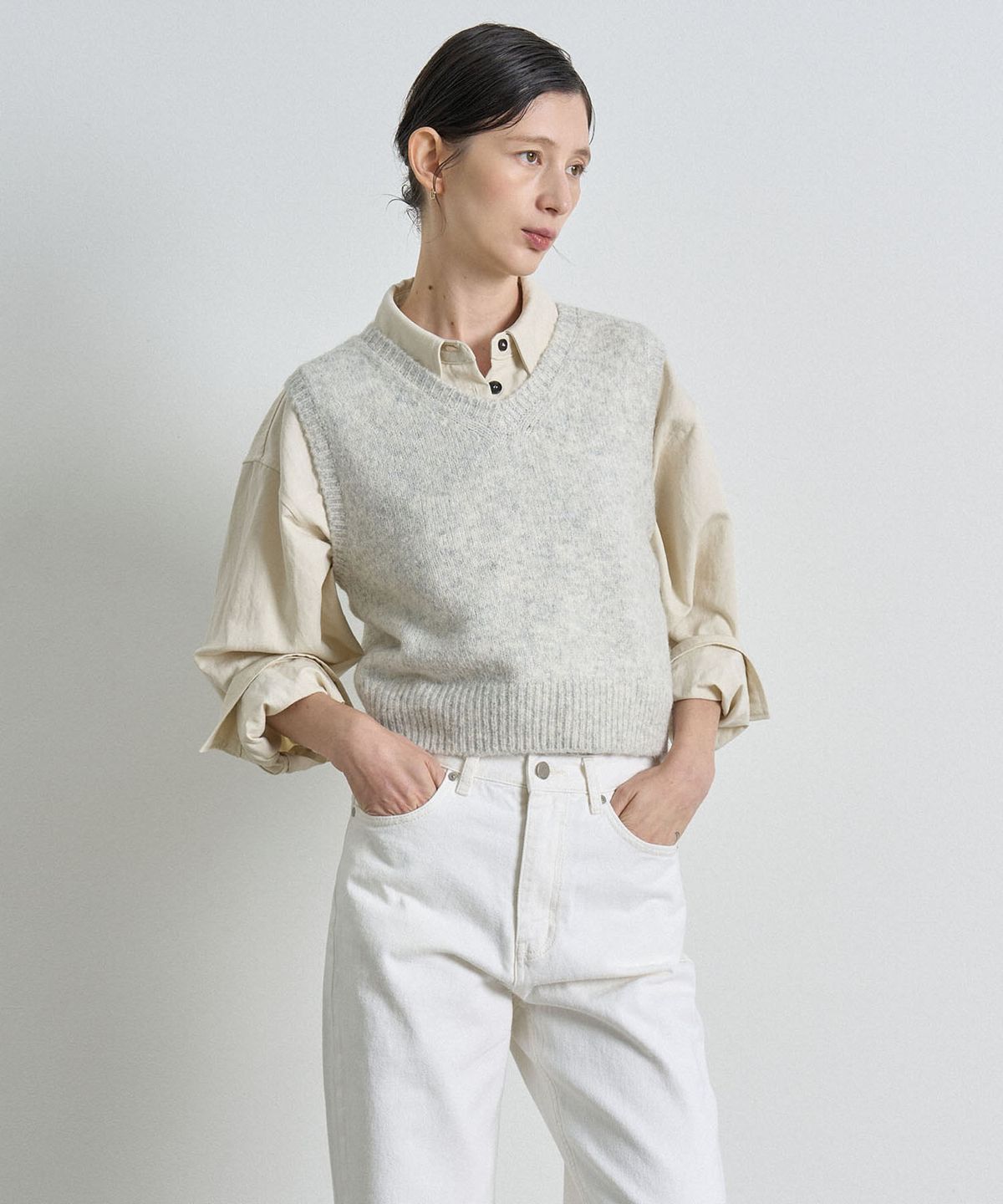 해브 앤 해브(HAVE8HAVE) ALPACA KNIT VEST_MELANGE BRIGHT
