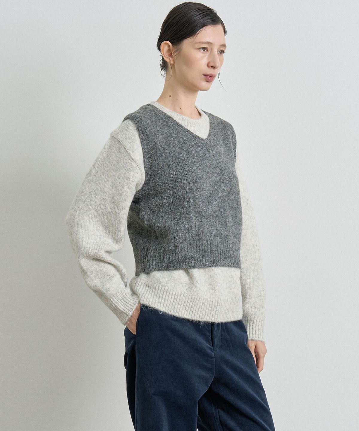 해브 앤 해브(HAVE8HAVE) ALPACA KNIT VEST_DARK GRAY