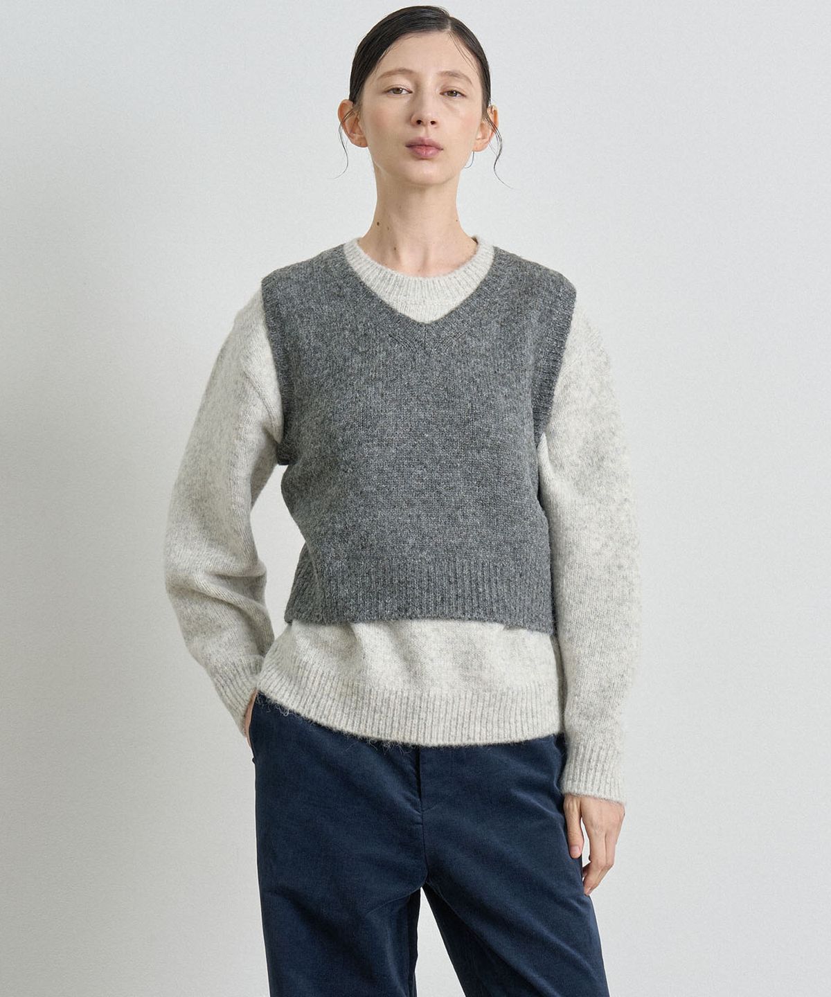 해브 앤 해브(HAVE8HAVE) ALPACA KNIT VEST_DARK GRAY
