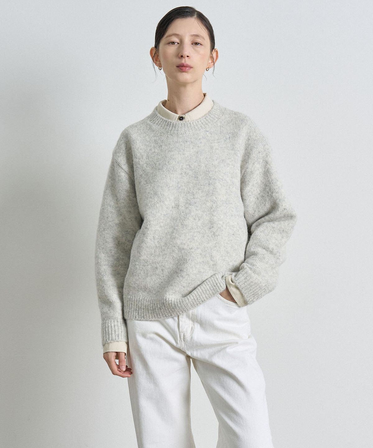 해브 앤 해브(HAVE8HAVE) ALPACA ROUND KNIT_MELANGE BRIGHT
