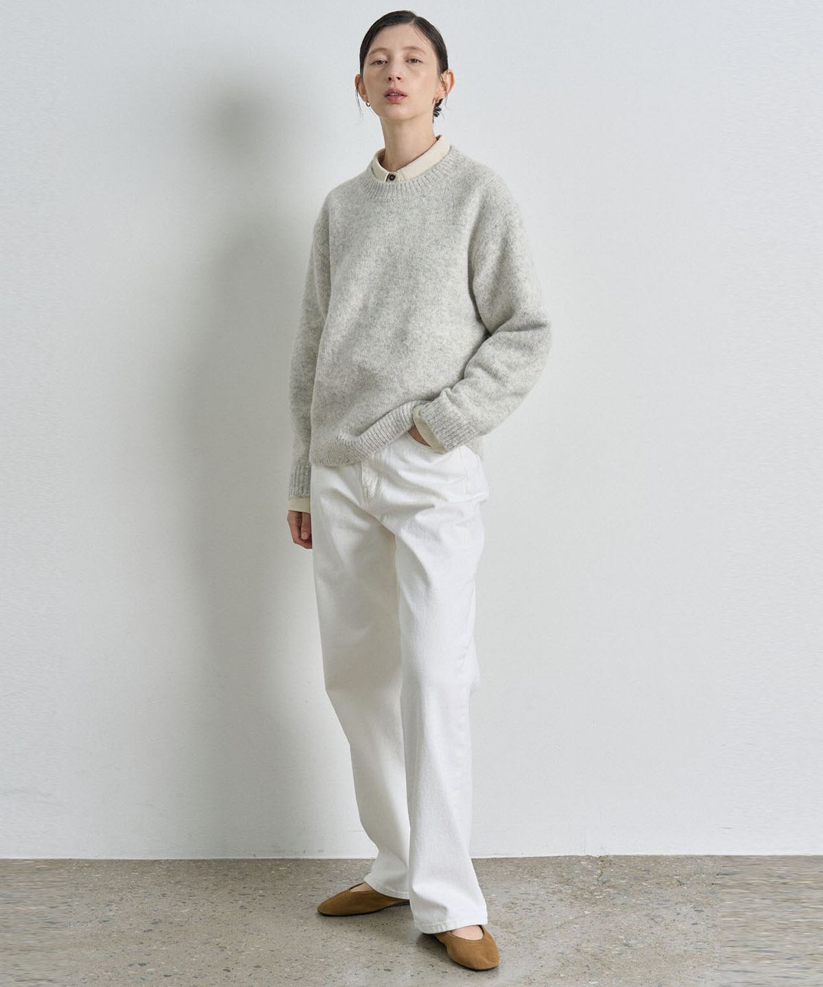 해브 앤 해브(HAVE8HAVE) ALPACA ROUND KNIT_MELANGE BRIGHT