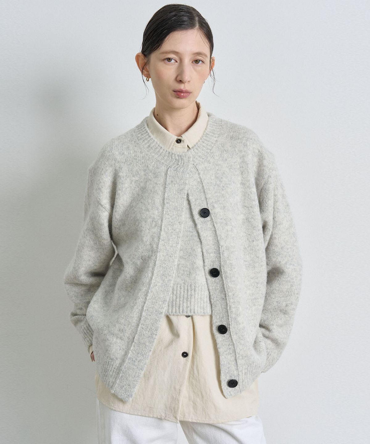 해브 앤 해브(HAVE8HAVE) ALPACA HIDDEN CARDIGAN_MELANGE BRIGHT