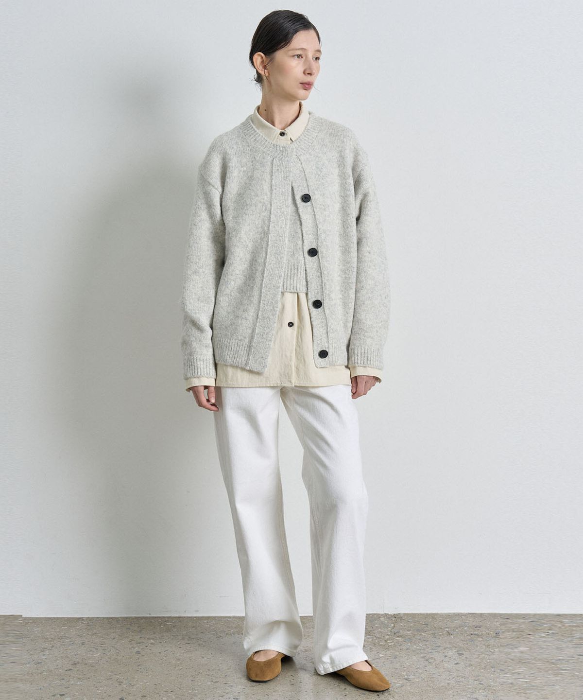 해브 앤 해브(HAVE8HAVE) ALPACA HIDDEN CARDIGAN_MELANGE BRIGHT