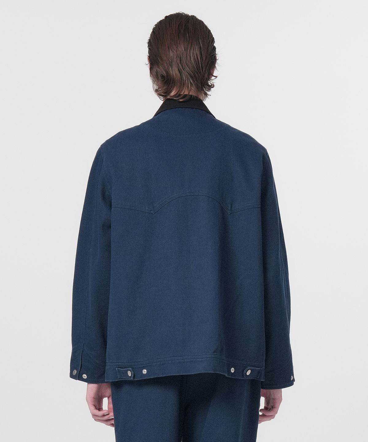 홍우성(HONGWOOSUNG) Utility Twill Cotton Zip-Up Jacket_Navy