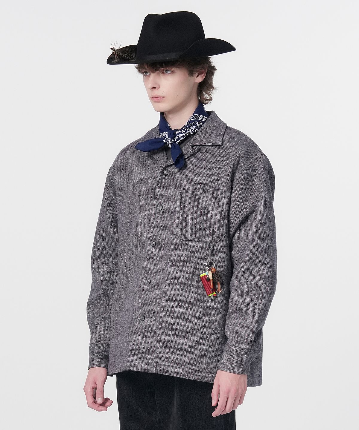 홍우성(HONGWOOSUNG) Western Quilted Shirt_Charcoal