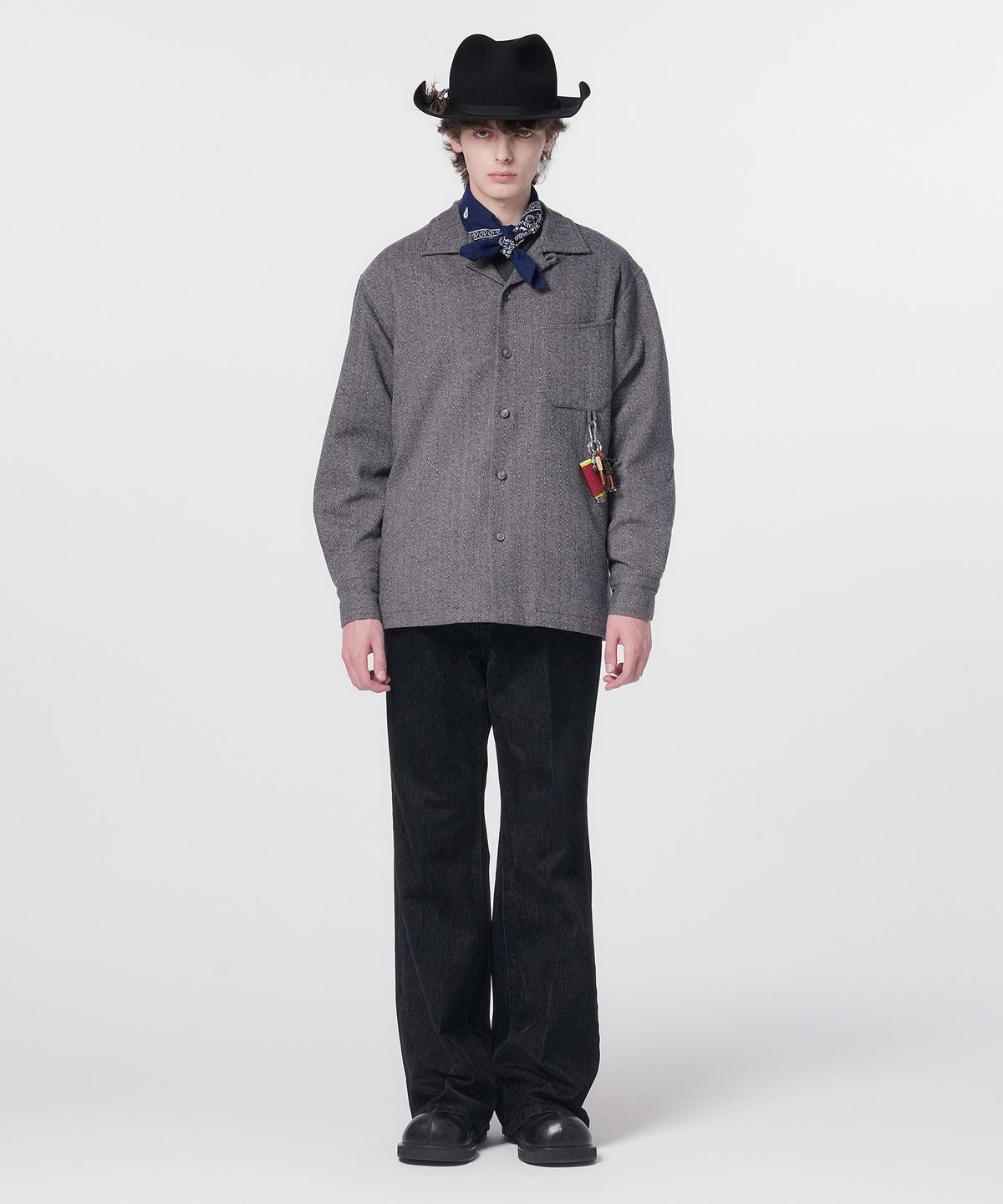 홍우성(HONGWOOSUNG) Western Quilted Shirt_Charcoal