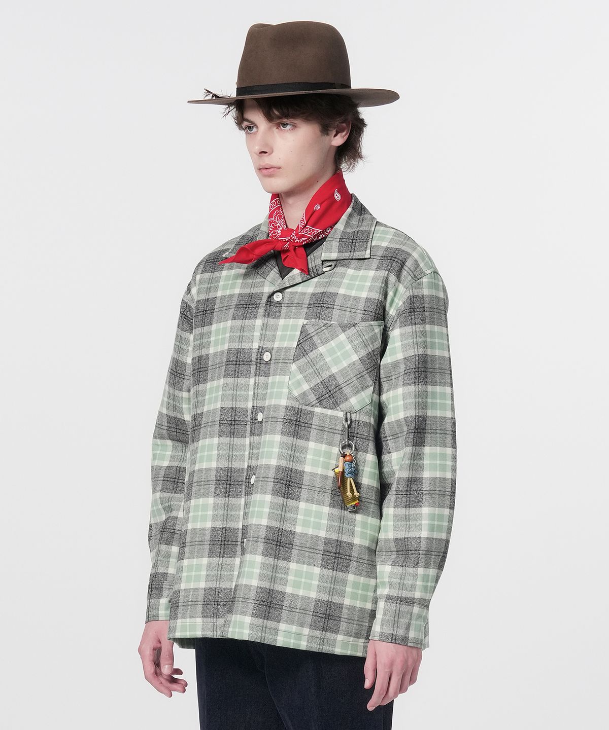 홍우성(HONGWOOSUNG) Western Quilted Shirt_Green