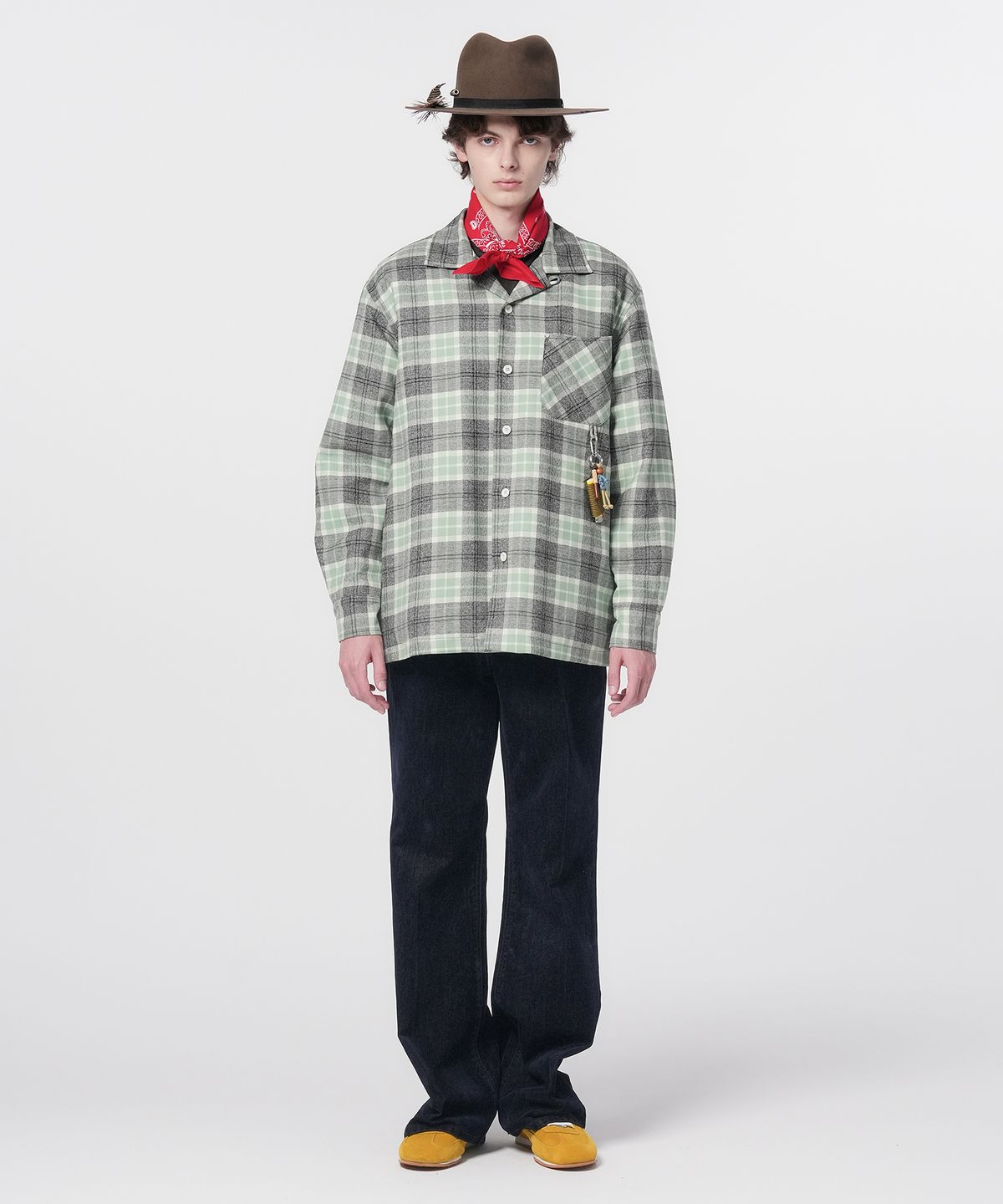 홍우성(HONGWOOSUNG) Western Quilted Shirt_Green