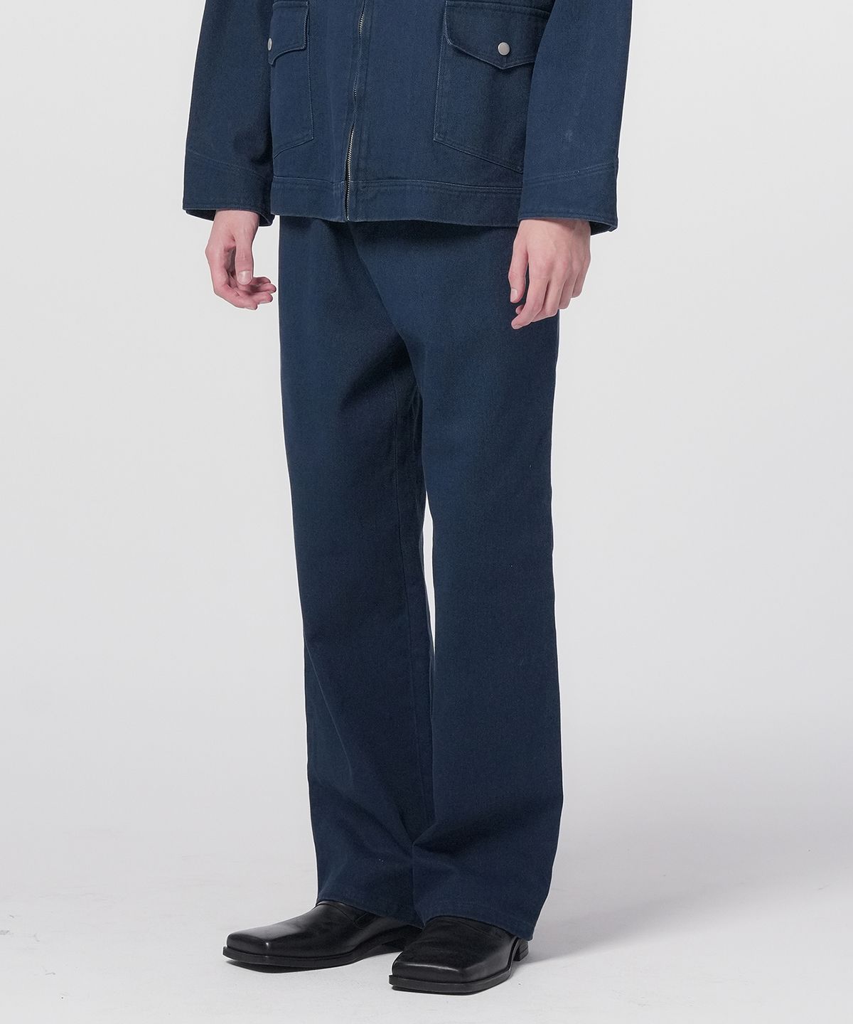 홍우성(HONGWOOSUNG) Washed Twill Cotton Trousers_Navy