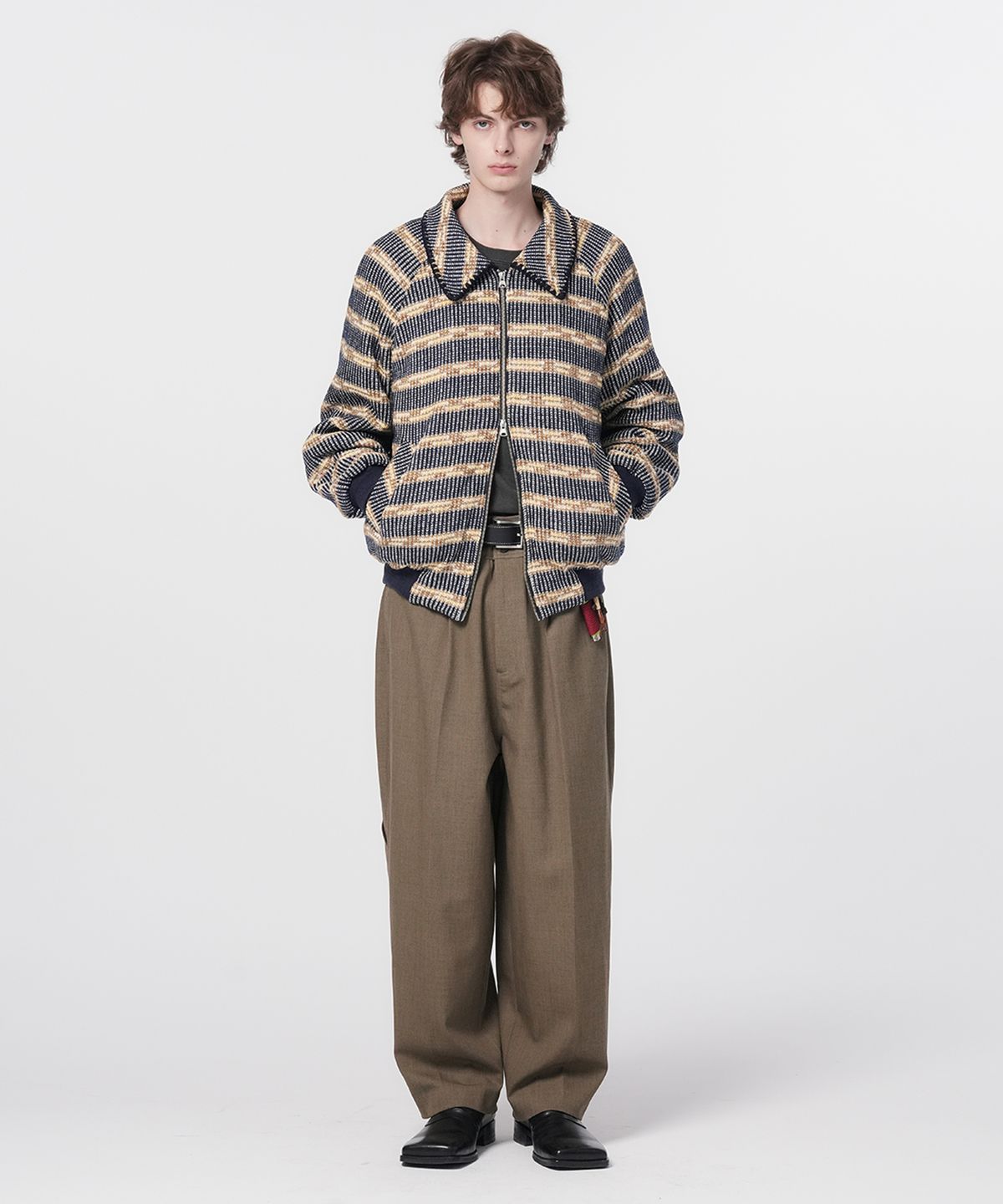 홍우성(HONGWOOSUNG) Toolback Wide Trousers_Khaki Brown