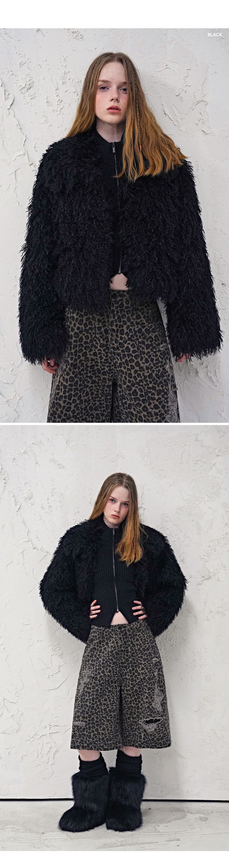 MUSINSA | AVANDRESS Wild Fluff Jacket BLACK