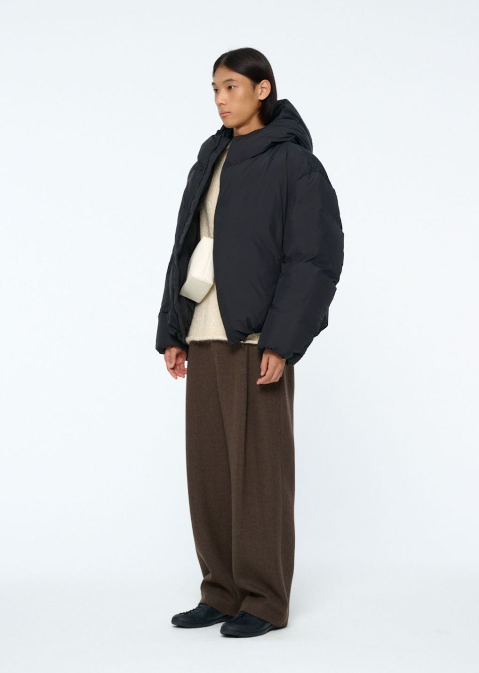 定価7万 新品タグ付 AMOMENTO Hooded Down Puffer AMOMENTO】HOODED DOWN PUFFER - BLACK