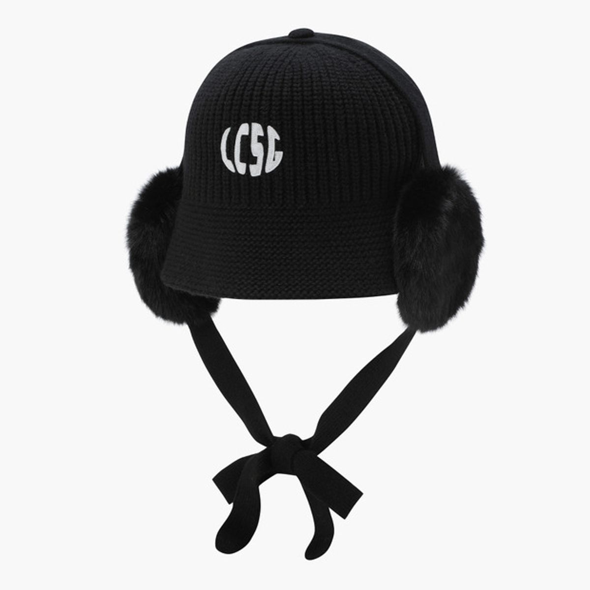 르꼬끄 골프(LECOQ GOLF) 여성 니트 귀달이 버킷햇 (2WAY) _BLCK GQ422LCPN1