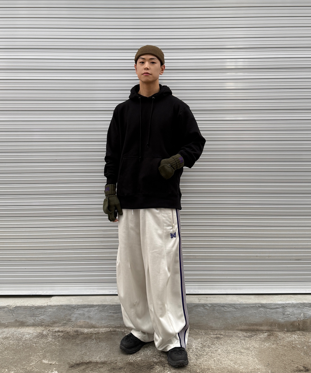 유나이티드 애슬(UNITED ATHLE) 12oz 헤비웨이트 기모 후드티_블랙
