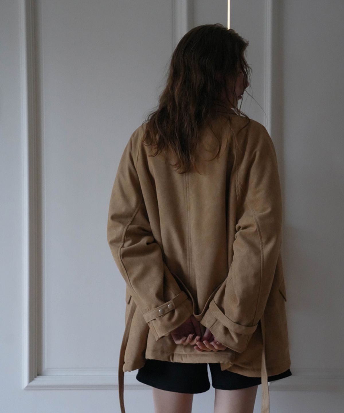 드헤베(DEHEVE) Fur Lined Suede Jacket [Beige]