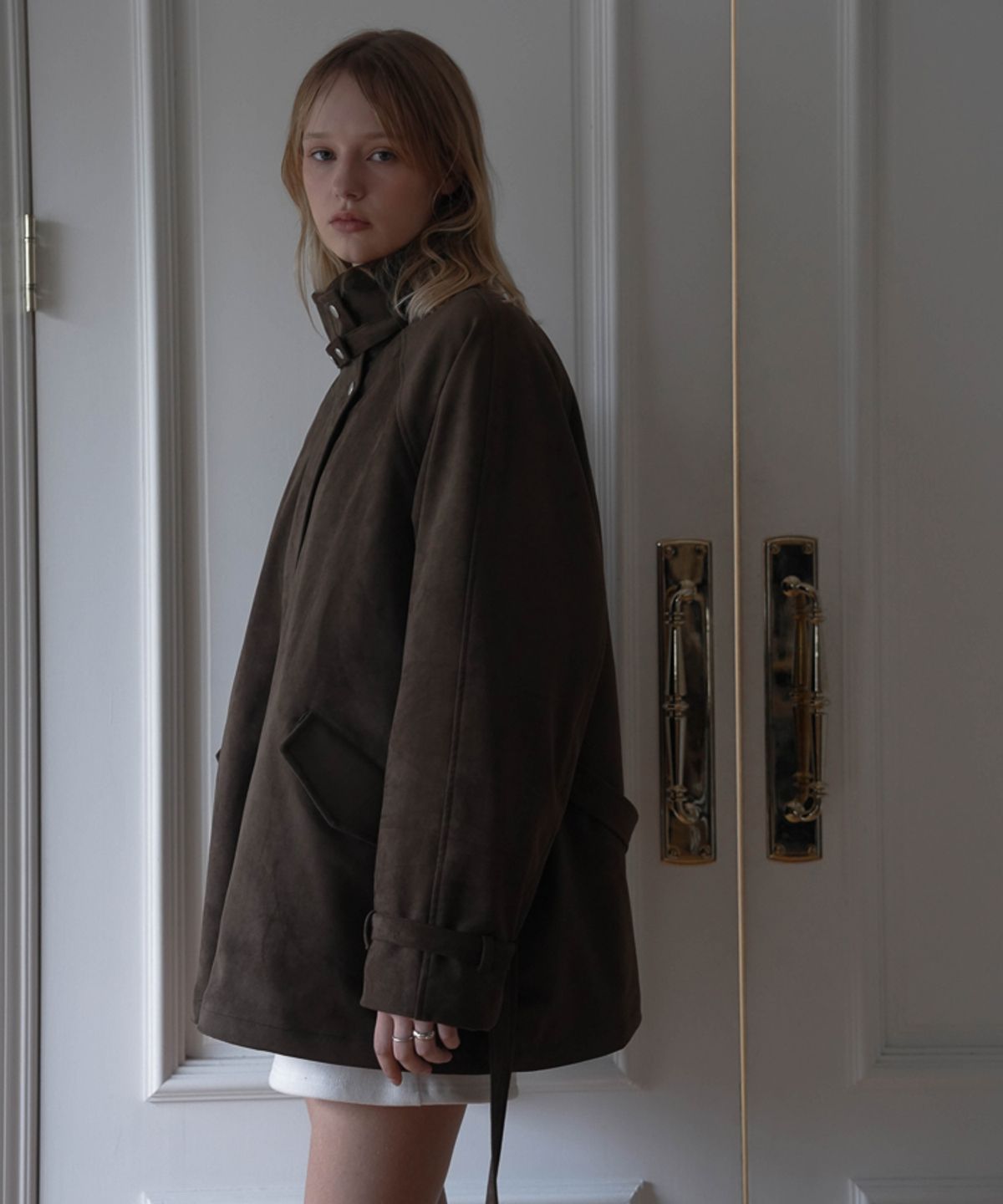 드헤베(DEHEVE) Fur Lined Suede Jacket [Brown]