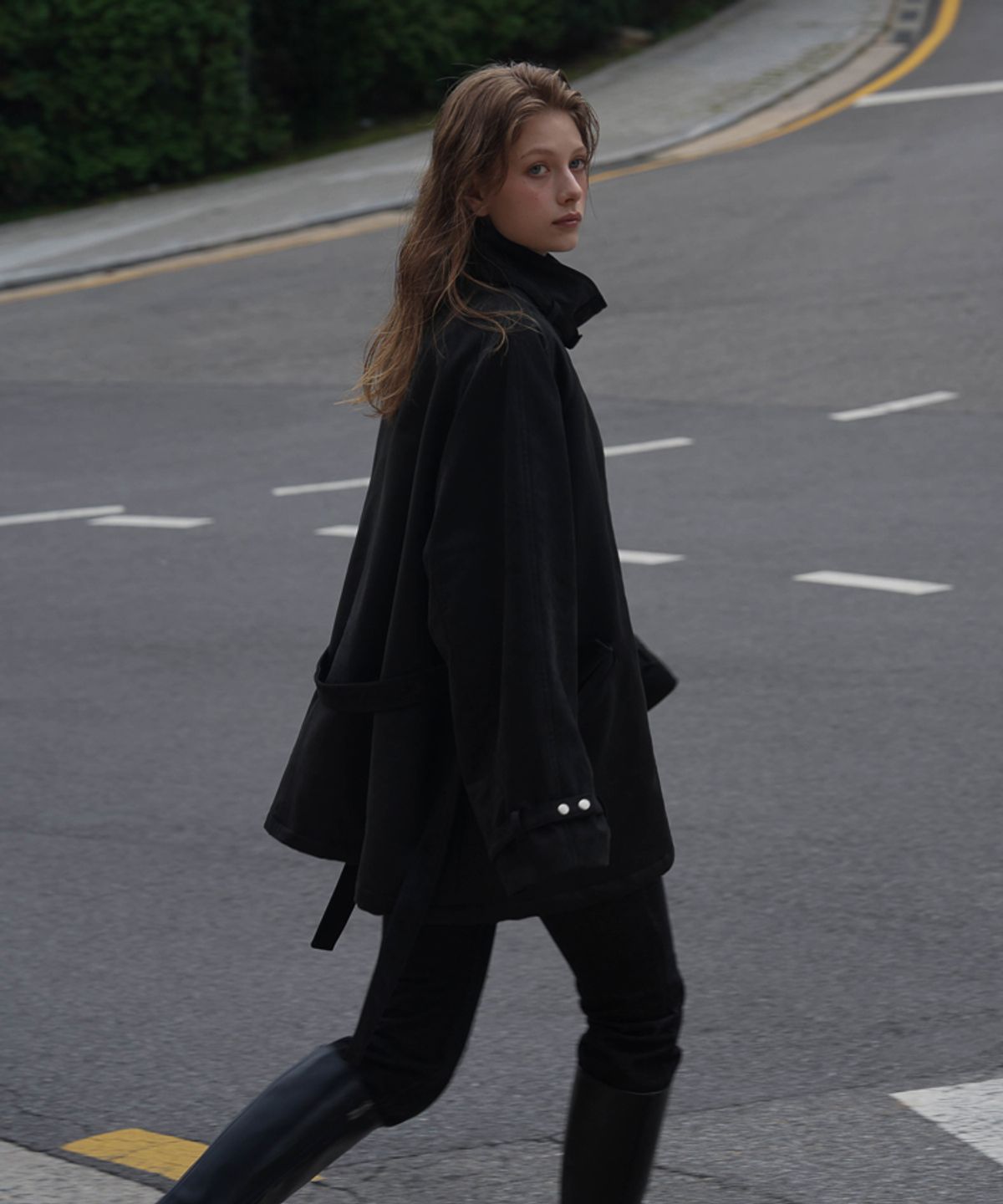 드헤베(DEHEVE) Fur Lined Suede Jacket [Black]