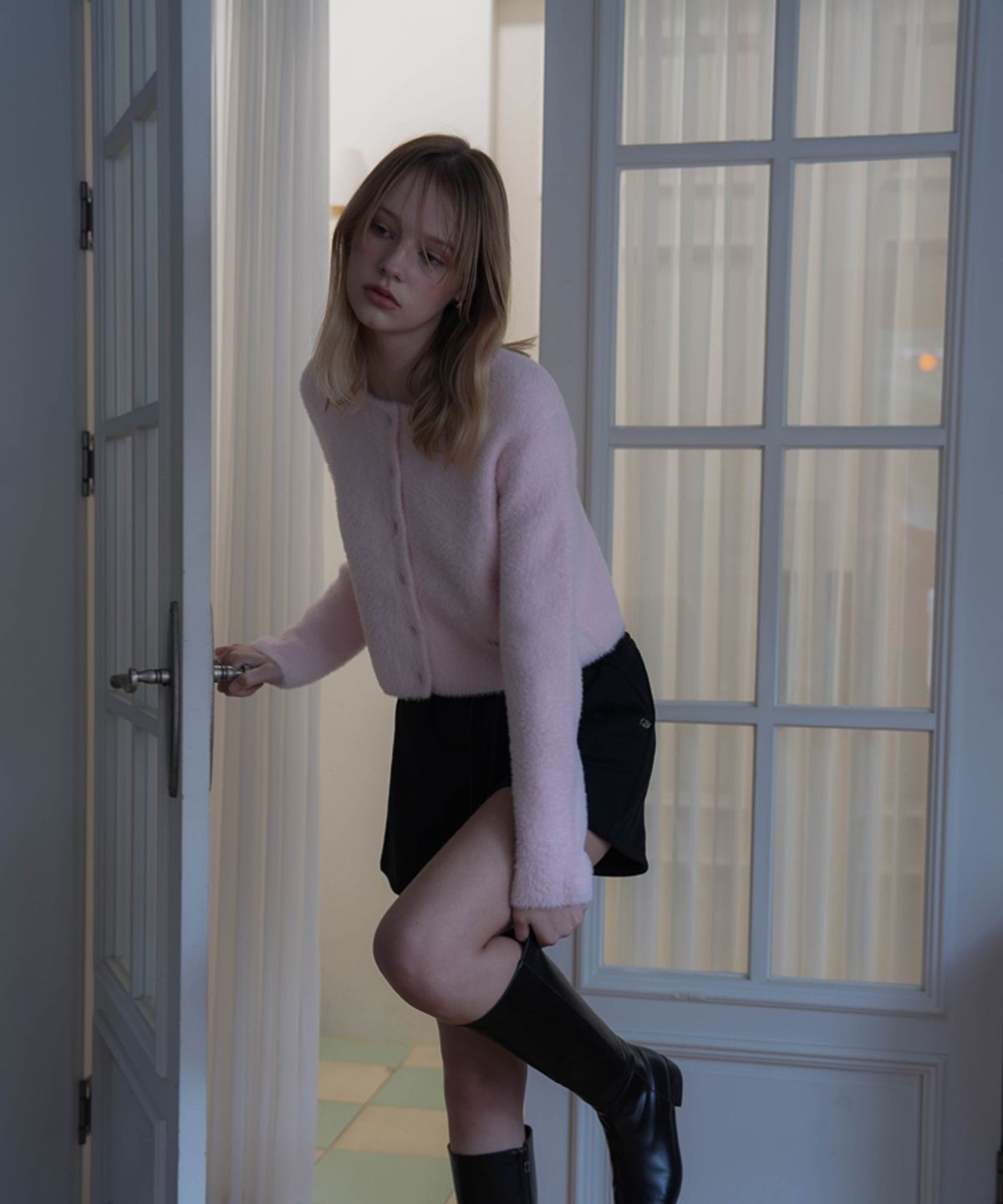 드헤베(DEHEVE) Soft Fur Cardigan [Pink]